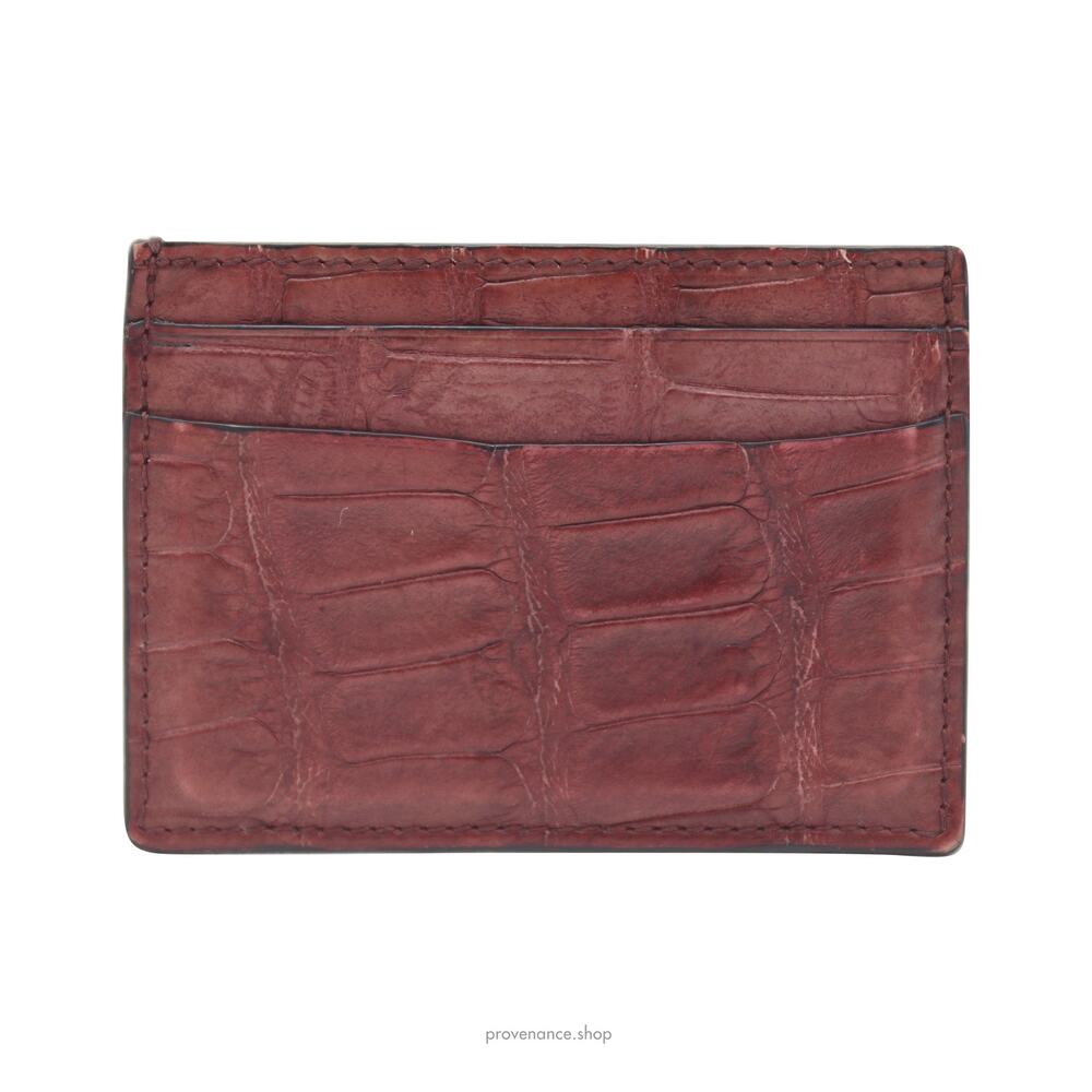 🔴 Gucci Card Holder Wallet - Terra Cotta Crocodile Leather - Picture 2 of 6
